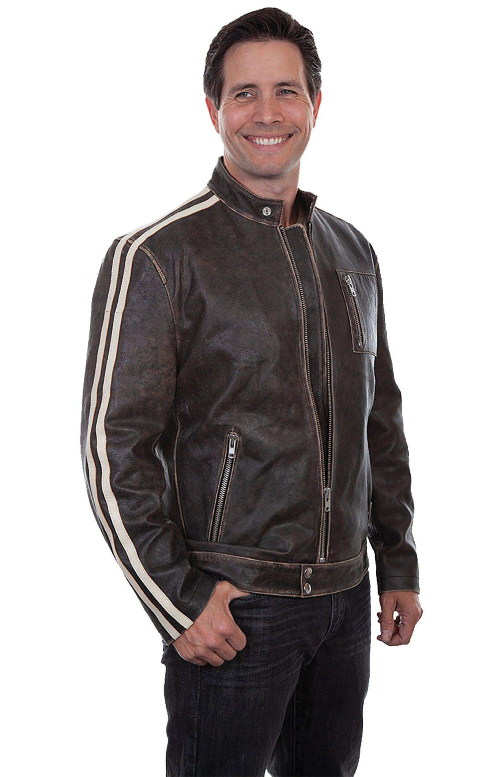Scully CHARCOAL TRACK JACKET - Scully Leather - Flyclothing LLC