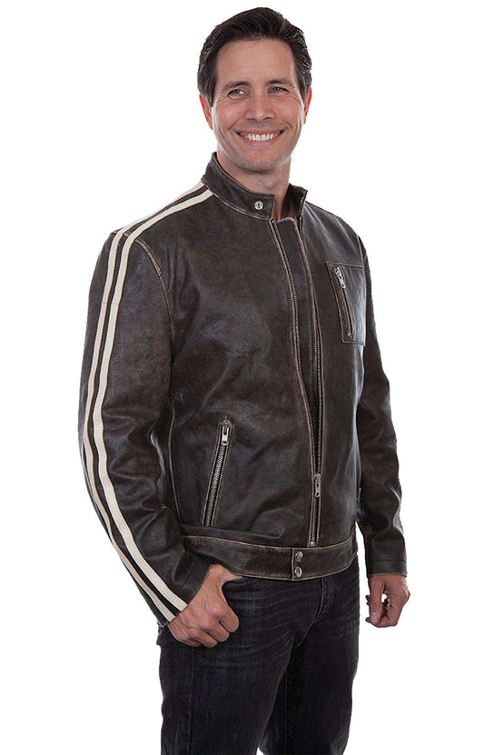 Scully CHARCOAL TRACK JACKET - Scully Leather - Flyclothing LLC