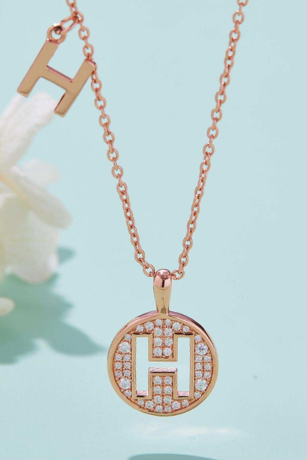 Moissanite A to J Pendant Necklace - Trendsi - Flyclothing LLC