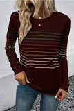 Striped Round Neck Long Sleeve T-Shirt - Trendsi - Flyclothing LLC