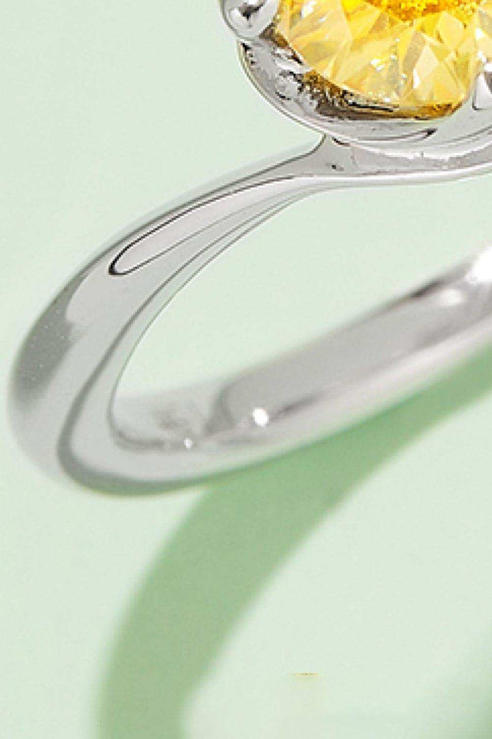 1 Carat Moissanite 925 Sterling Silver Solitaire Ring - Trendsi - Flyclothing LLC