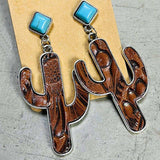 Turquoise Cactus Earrings - Trendsi - Flyclothing LLC
