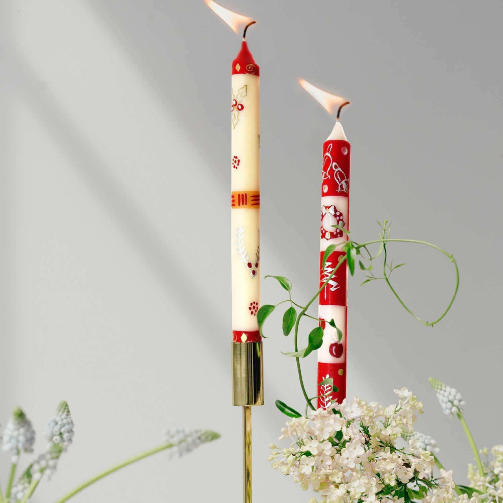 Tall Hand Painted Candles - Pair - Kimweta Design - Nobunto - Nobunto - Flyclothing LLC