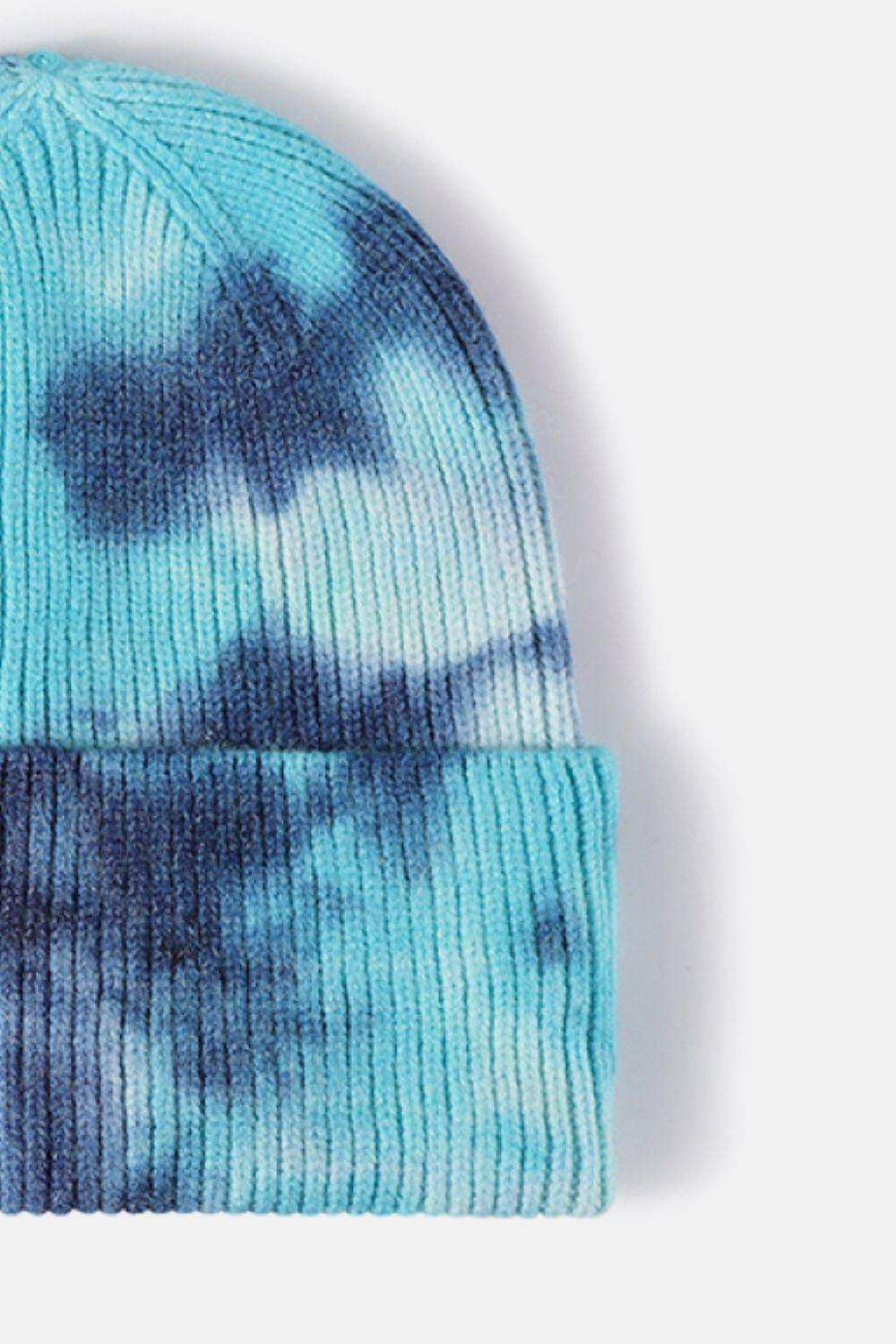 Tie-Dye Cuffed Rib-Knit Beanie Hat - Trendsi - Flyclothing LLC