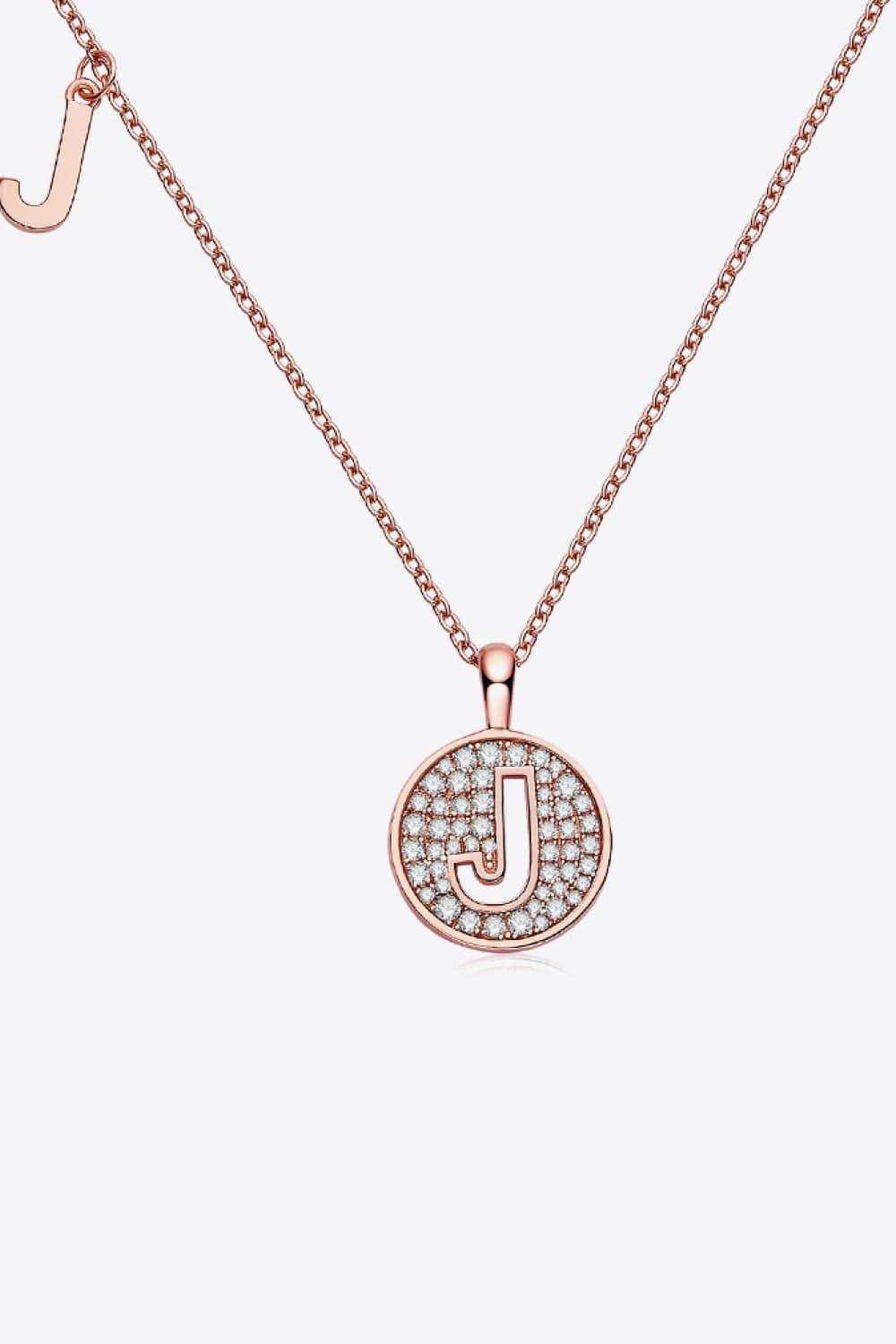 Moissanite A to J Pendant Necklace - Trendsi - Flyclothing LLC