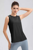 Round Neck Wide strap Active Tank - Trendsi - Flyclothing LLC