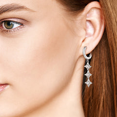 Moissanite 925 Sterling Silver Geometric Shape Earrings