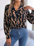 Printed Button Up Long Sleeve Shirt - Trendsi - Flyclothing LLC