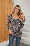 Printed Square Neck Long Sleeve Blouse - Trendsi - Flyclothing LLC
