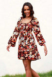 Floral Smocked Balloon Sleeve Tiered Dress - Trendsi - Flyclothing LLC