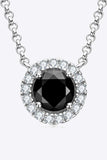 Two-Tone 1 Carat Moissanite Round Pendant Necklace - Trendsi - Flyclothing LLC