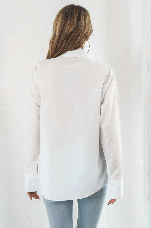 Dropped Shoulder Longline Shirt - Trendsi - Flyclothing LLC