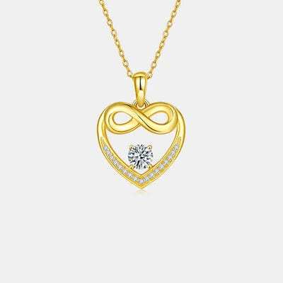 Moissanite 925 Sterling Silver Heart Necklace - Trendsi - Flyclothing LLC