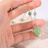 Copper Natural Crystal Pendant Necklace - Trendsi - Flyclothing LLC