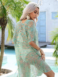 Multicolored Openwork Tassel Slit Cover-Up - Trendsi - Flyclothing LLC