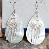 Alamode Rhodium Plating Sterling Silver 925 Earrings with Natural Shell - Alamode - Flyclothing LLC