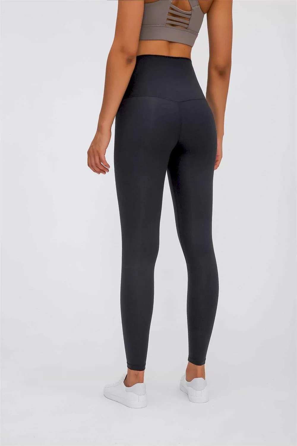 Feel Like Skin Elastic Waistband Yoga Leggings - Trendsi - Flyclothing LLC