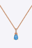 Teardrop Turquoise 4-Prong Pendant Necklace - Trendsi - Flyclothing LLC