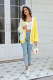 Open Front Contrast Color Balloon Sleeve Cardigan - Trendsi - Flyclothing LLC