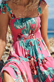Floral Smocked Tie-Shoulder Tiered Dress - Trendsi - Flyclothing LLC