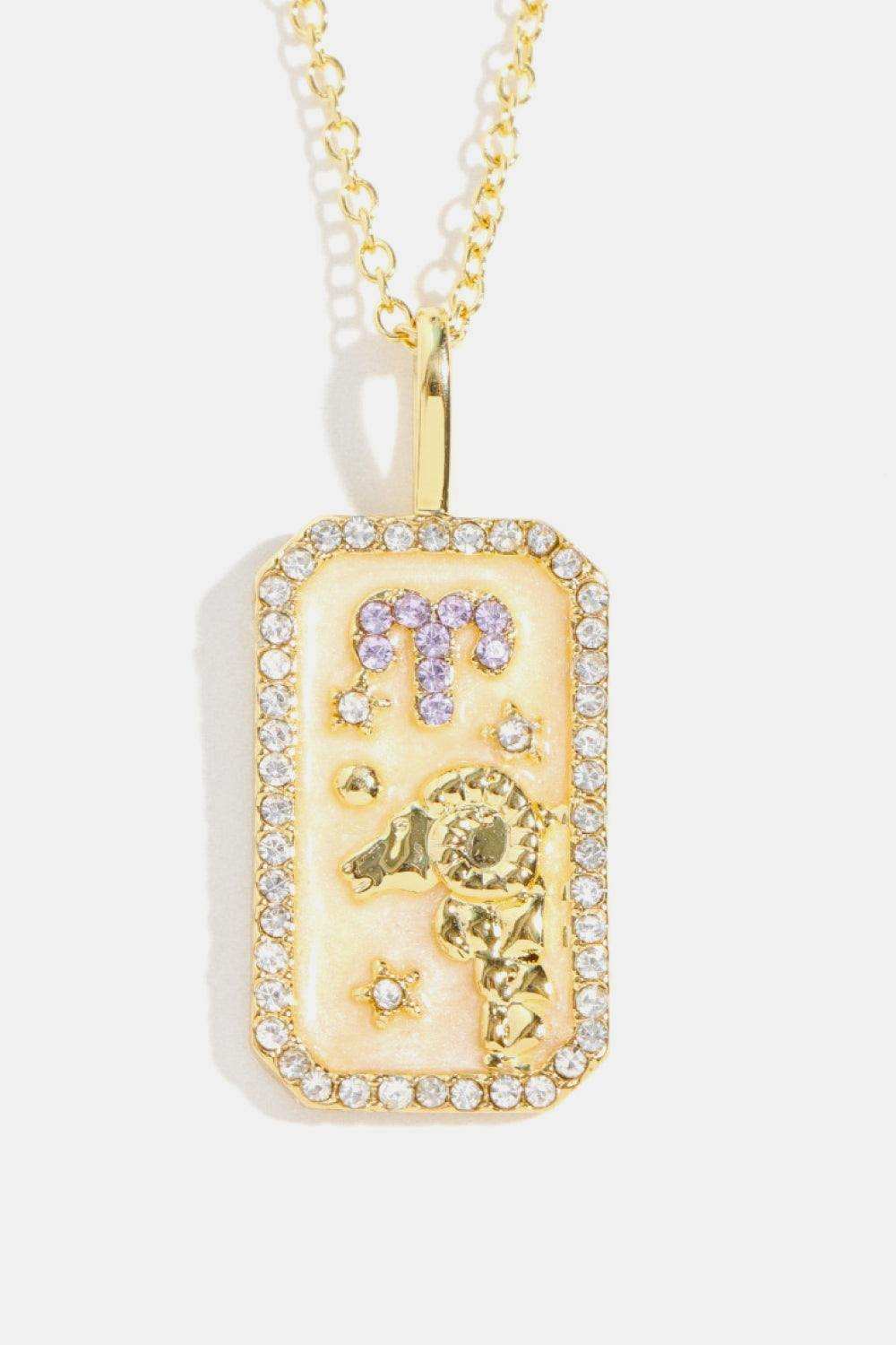 Rhinestone Constellation Pendant Copper Necklace - Trendsi - Flyclothing LLC
