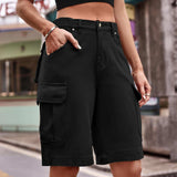 Denim Cargo Shorts with Pockets - Trendsi - Flyclothing LLC