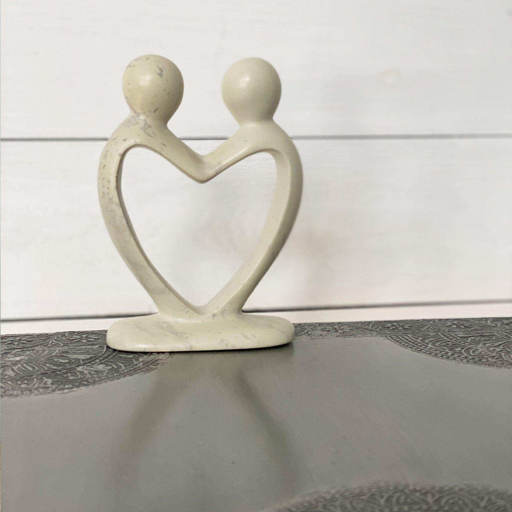 Soapstone Lovers Heart Natural - 6 Inch - SMOLArt - Flyclothing LLC
