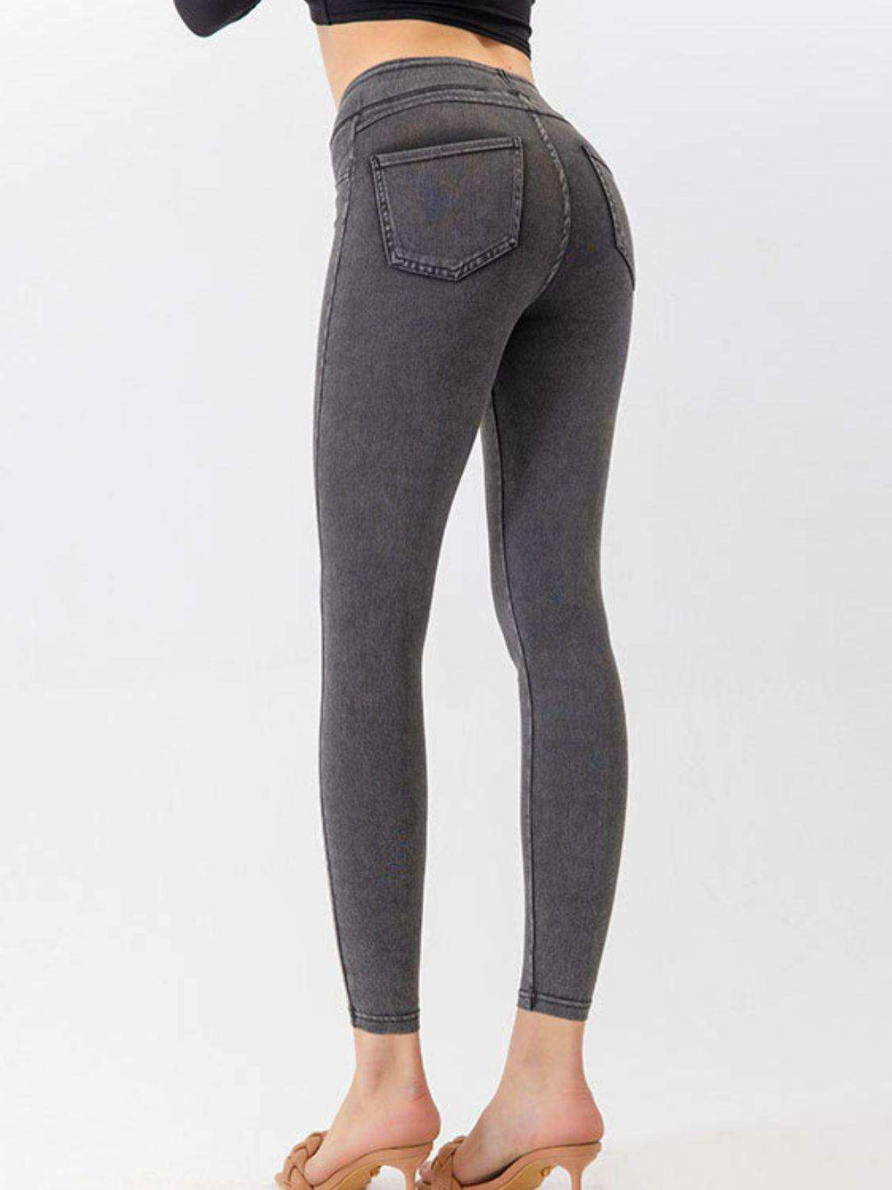 High Waist Cropped Active Leggings - Trendsi - Flyclothing LLC