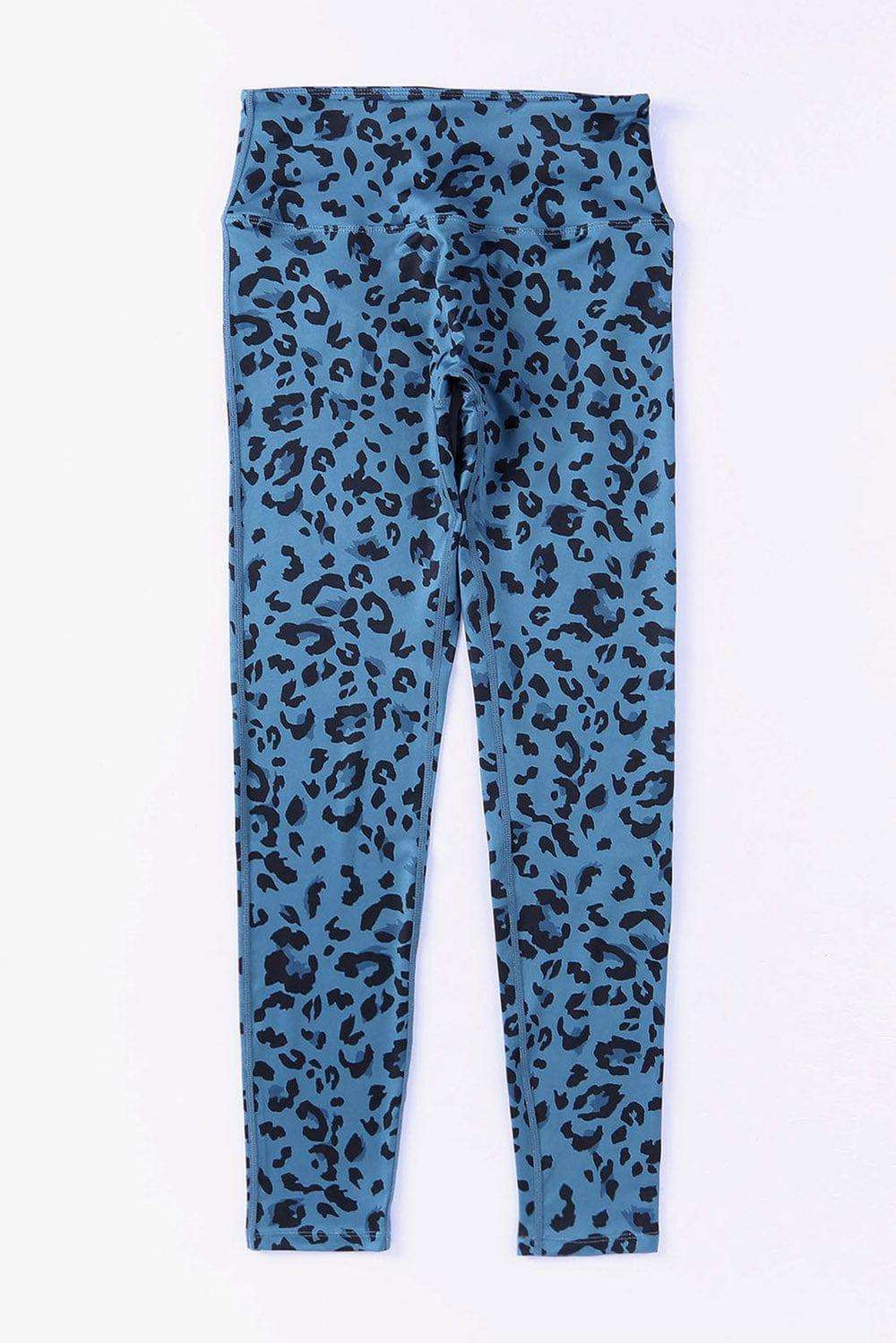 Leopard Print Wide Waistband Leggings - Trendsi - Flyclothing LLC