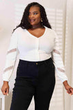 Double Take V-Neck Dropped Shoulder Blouse - Trendsi - Flyclothing LLC