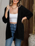 Striped Open Front Knit Cardigan - Trendsi - Flyclothing LLC