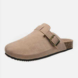 Suede Closed Toe Buckle Slide - Trendsi - Flyclothing LLC