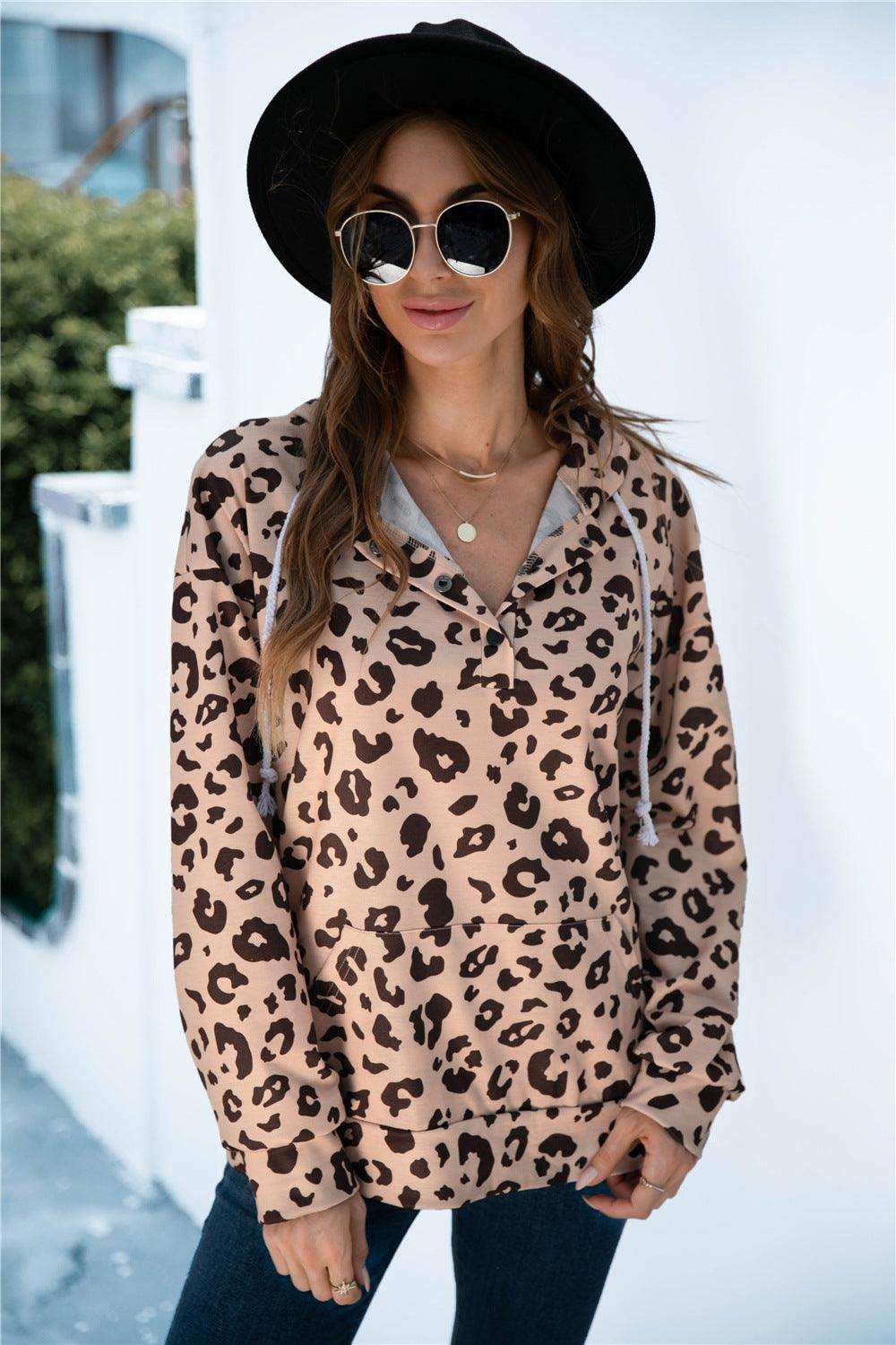 Full Size Printed Quarter-Snap Drop Shoulder Hoodie - Trendsi - Flyclothing LLC