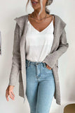 Ribbed Open Front Hooded Cardigan with Pockets - Trendsi - Flyclothing LLC