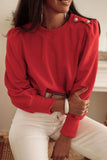 Round Neck Short Sleeve Sweatshirt - Trendsi - Flyclothing LLC