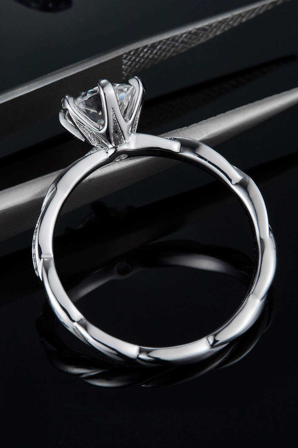 1 Carat Moissanite 925 Sterling Silver Ring - Trendsi - Flyclothing LLC
