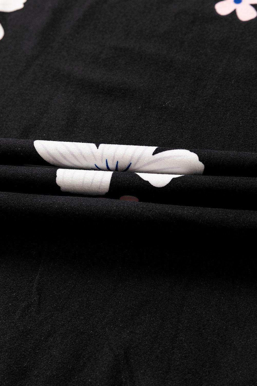 Printed Side Slit Round Neck Tank - Trendsi - Flyclothing LLC