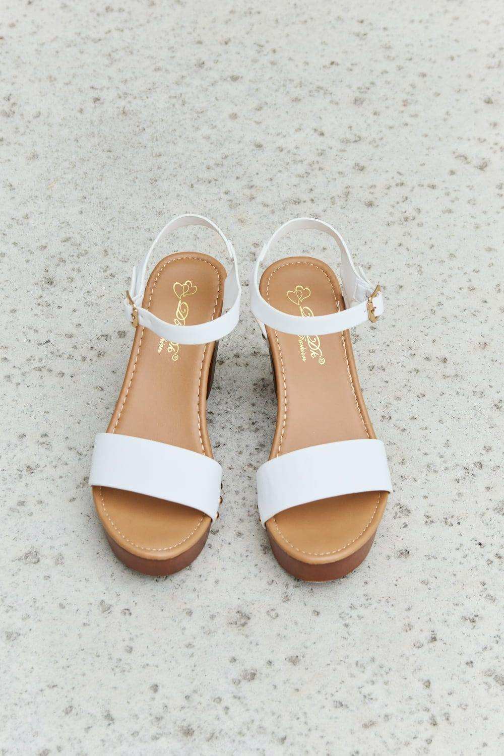 DDK Time After Time Wooden Platform Strap Heels - Trendsi - Flyclothing LLC