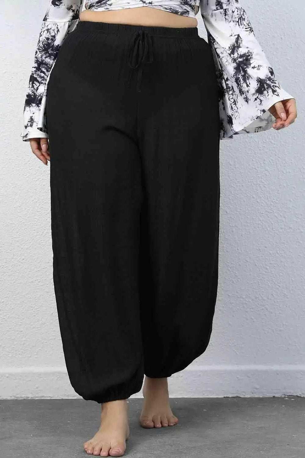 Plus Size Drawstring Jogger Pants - Trendsi - Flyclothing LLC