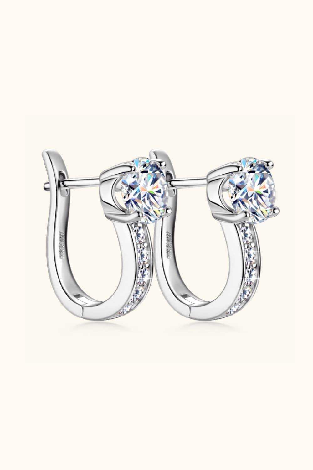 2 Carat Moissanite 925 Sterling Silver Earrings - Trendsi - Flyclothing LLC