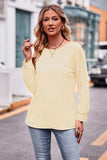 Round Neck Long Sleeve Tee - Trendsi - Flyclothing LLC