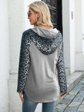 Leopard Raglan Sleeve Hoodie - Trendsi - Flyclothing LLC