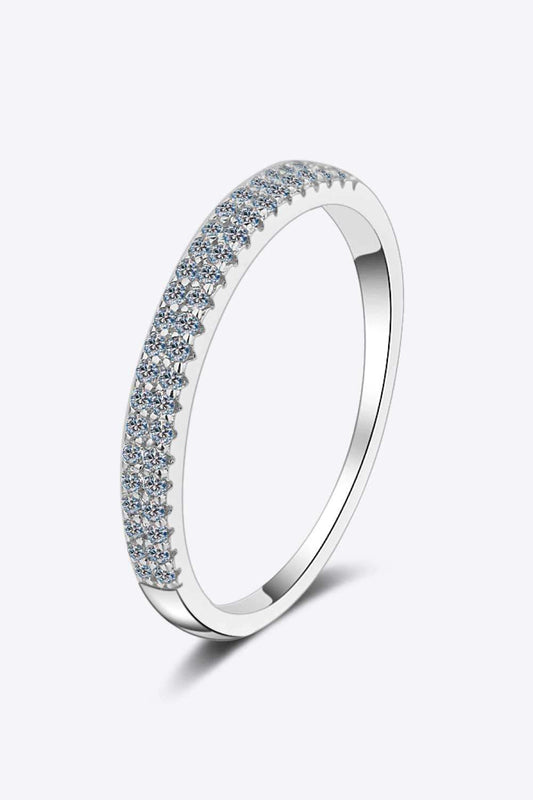Moissanite 925 Sterling Silver Half-Eternity Ring - Trendsi - Flyclothing LLC