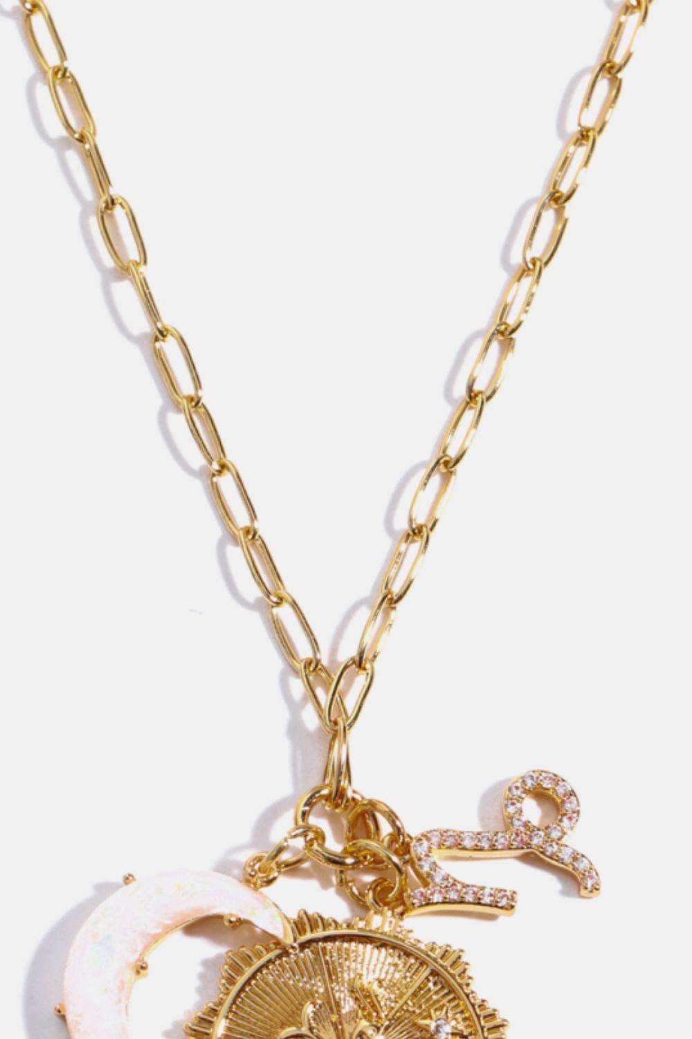 Constellation and Moon Pendant Copper Necklace - Trendsi - Flyclothing LLC