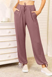 Basic Bae Full Size Soft Rayon Drawstring Waist Pants with Pockets - Trendsi - Flyclothing LLC
