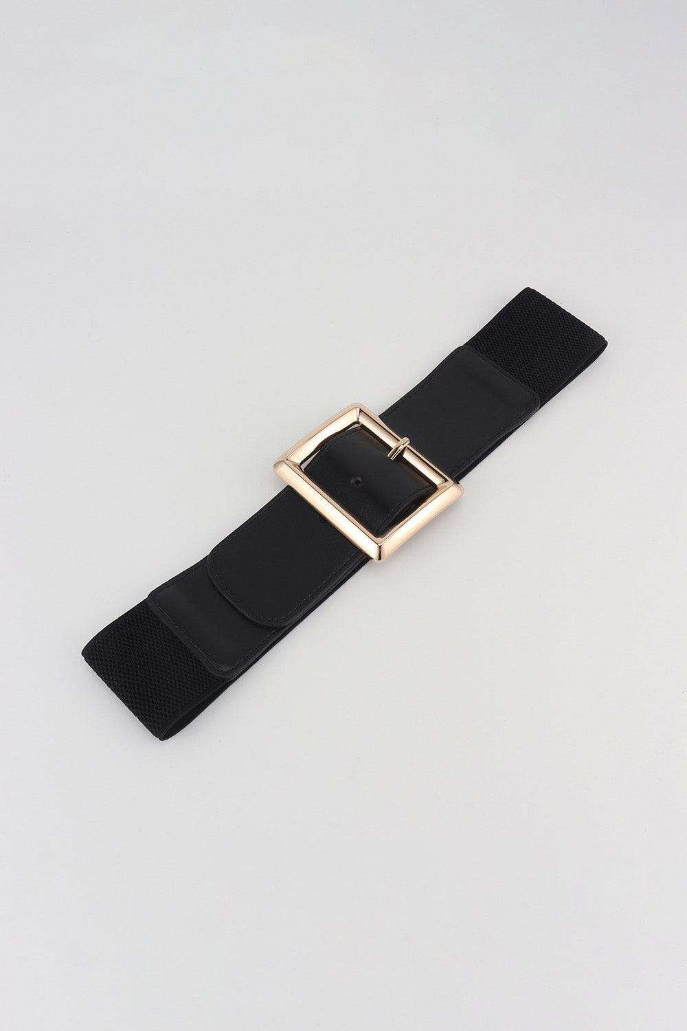 Rectangle Buckle Elastic Wide Belt - Trendsi - Flyclothing LLC