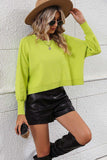Round Neck Dropped Shoulder Pullover Sweater - Trendsi - Flyclothing LLC
