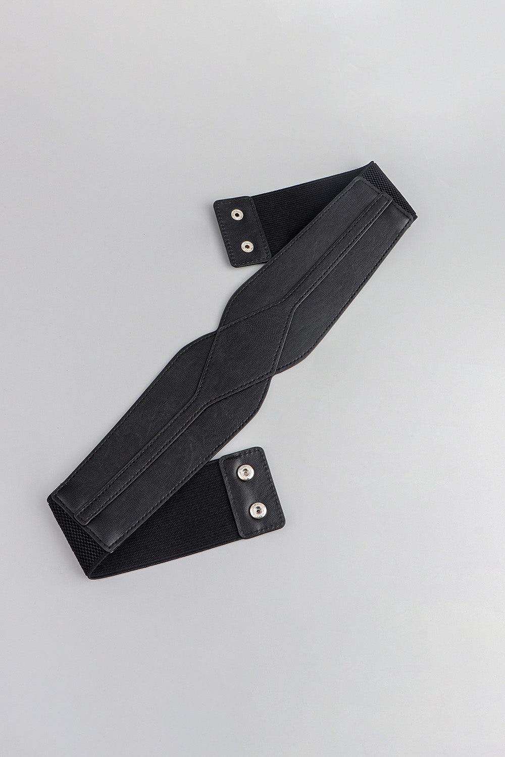 Elastic Wide PU Belt - Trendsi - Flyclothing LLC