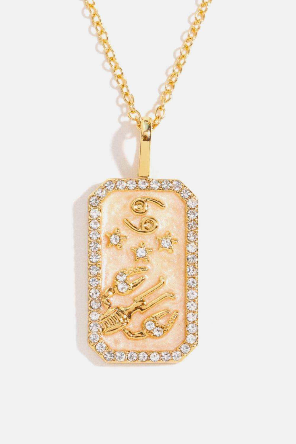 Rhinestone Constellation Pendant Copper Necklace - Trendsi - Flyclothing LLC
