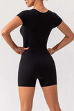 Square Neck Cap Sleeve Active Romper - Trendsi - Flyclothing LLC